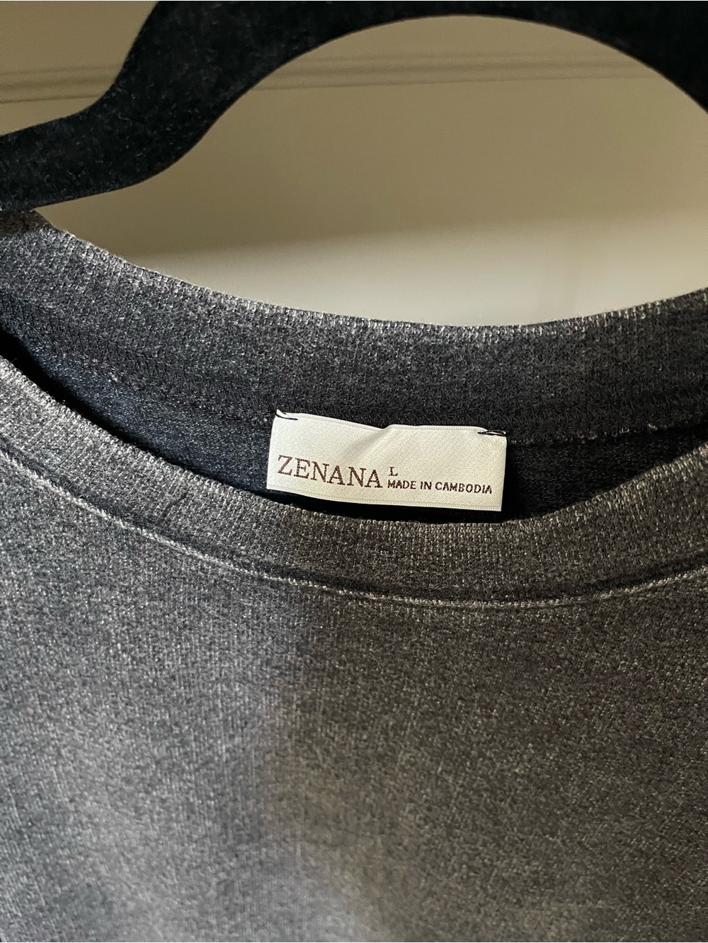 Zenana Black Mineral Wash Crew Neck Sweater - Picture 4 of 4